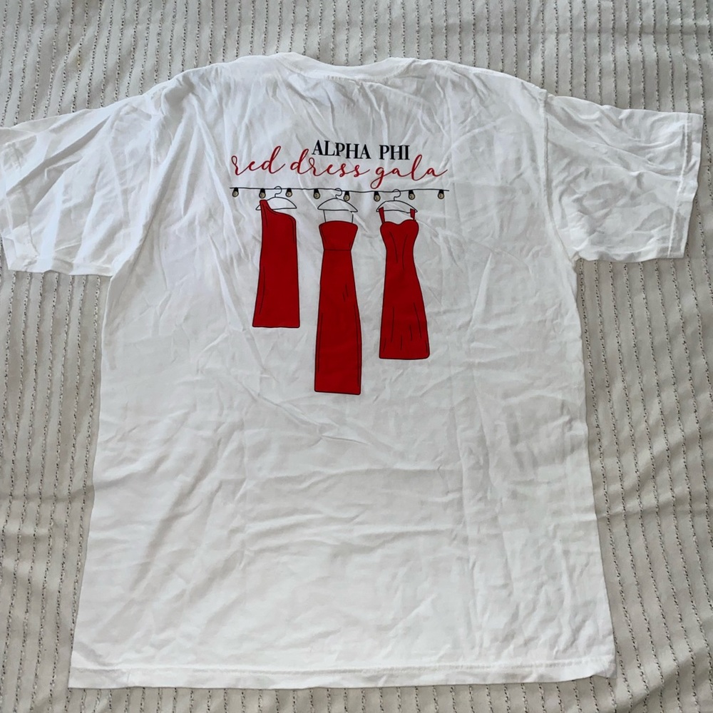 White comfort colors Alpha Phi t-shirt